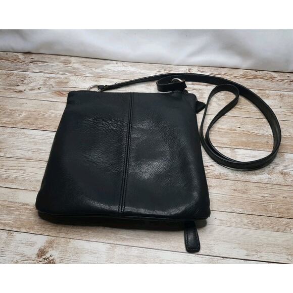 Vintage Fossil Shoulder Bag Black Leather Crossbody Purse Small - Picture 2 of 16